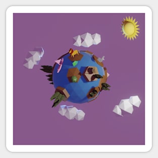 Blue world purple sky Sticker